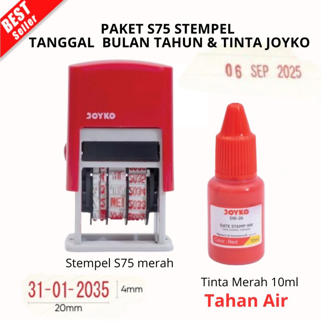 S75 PACKAGE แสตมป์วันที่ MONTH YEAR & JOYKO INK Date Stamp S-75 Self Inking Date Stamp (SUN)