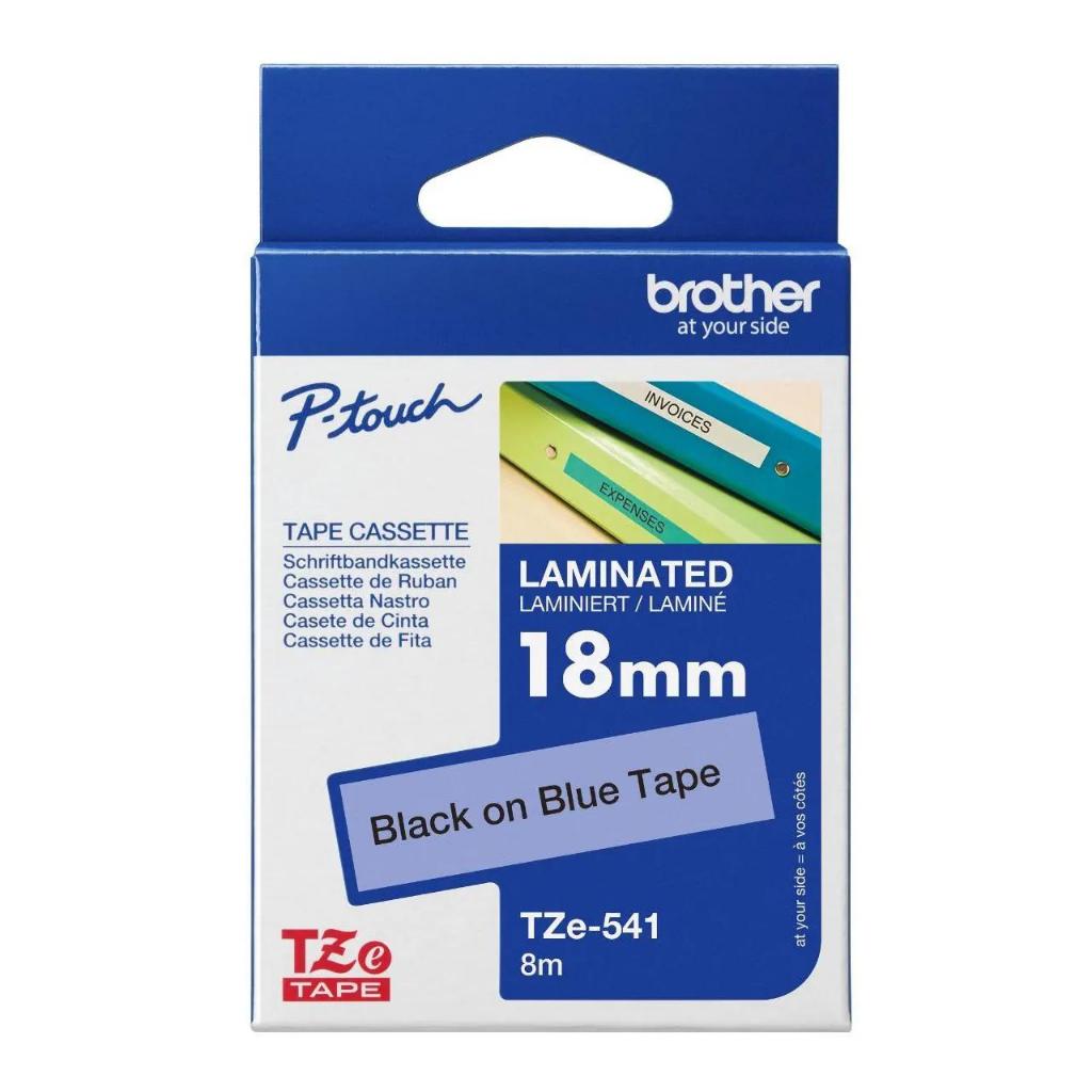 BROTHER Label Tape TZE 541 18mm สีดํา บนสีน้ําเงิน TZE541 Tape ORIGINAL BROTHER