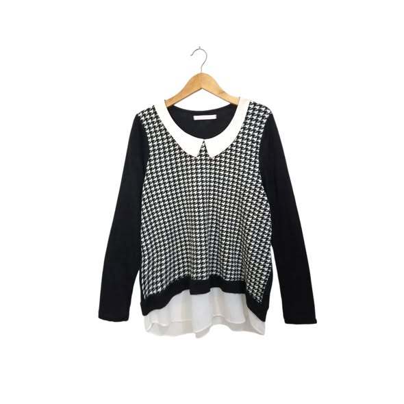 HS Black Mix Chiffon Sweater / Top - (CODE: B119 - 10)