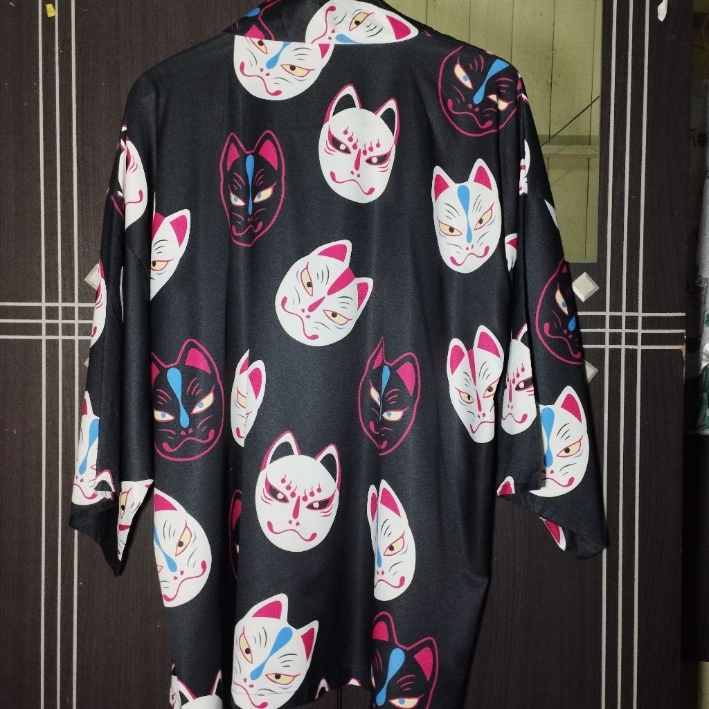 SUKAJAN/HAORI/OUTER JAPANESE MASK MOTIF