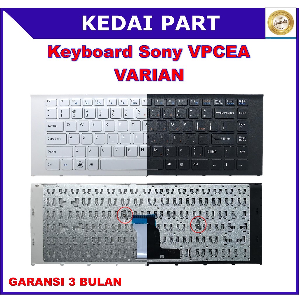 Sony Vaio VPCEA VPC-EA PCG-6111l PCG-6111w PCG-61412w สีดําสีขาวคีย์บอร์ด
