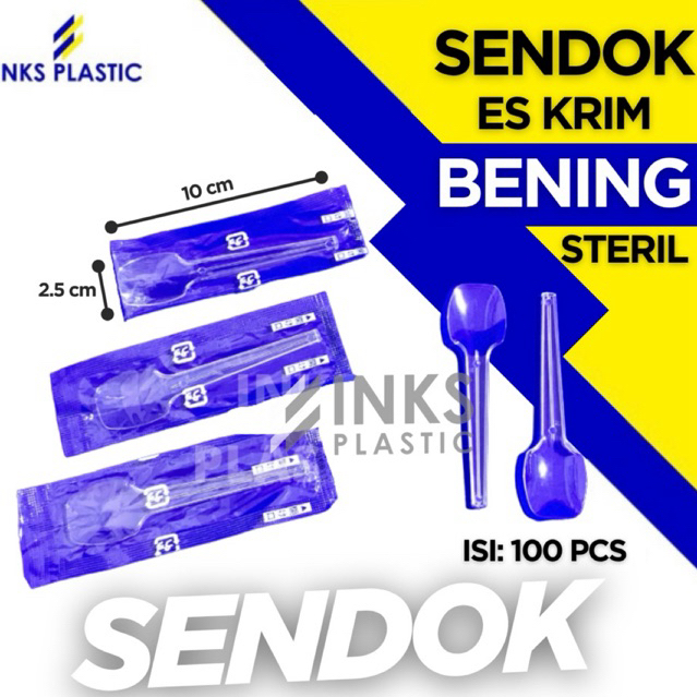 CLEAR STERILE ICE CREAM SPOON HYGIENEIC ICE CREAM DESSERT PUDDING