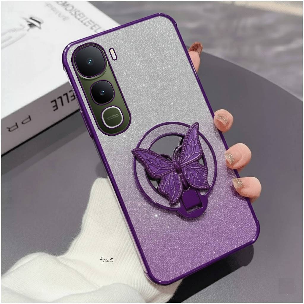 Vivo Y400 4G Y400 5G Case Glitter Aesthetic Ring กระจกผีเสื้อ