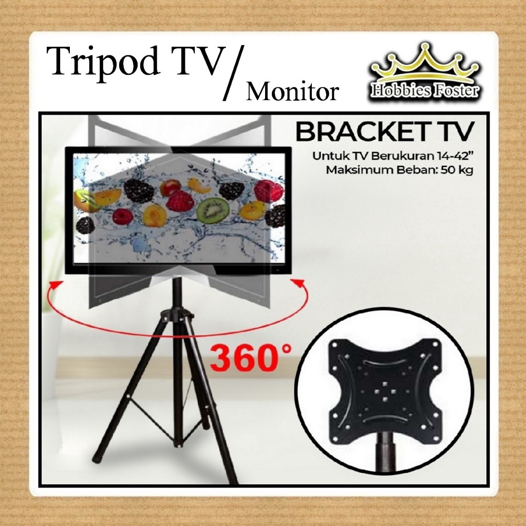 HBF TV TRIPOD Monitor Bracket / TRIPOD สําหรับ 14 นิ้ว - 42 นิ้ว / Standing Mount