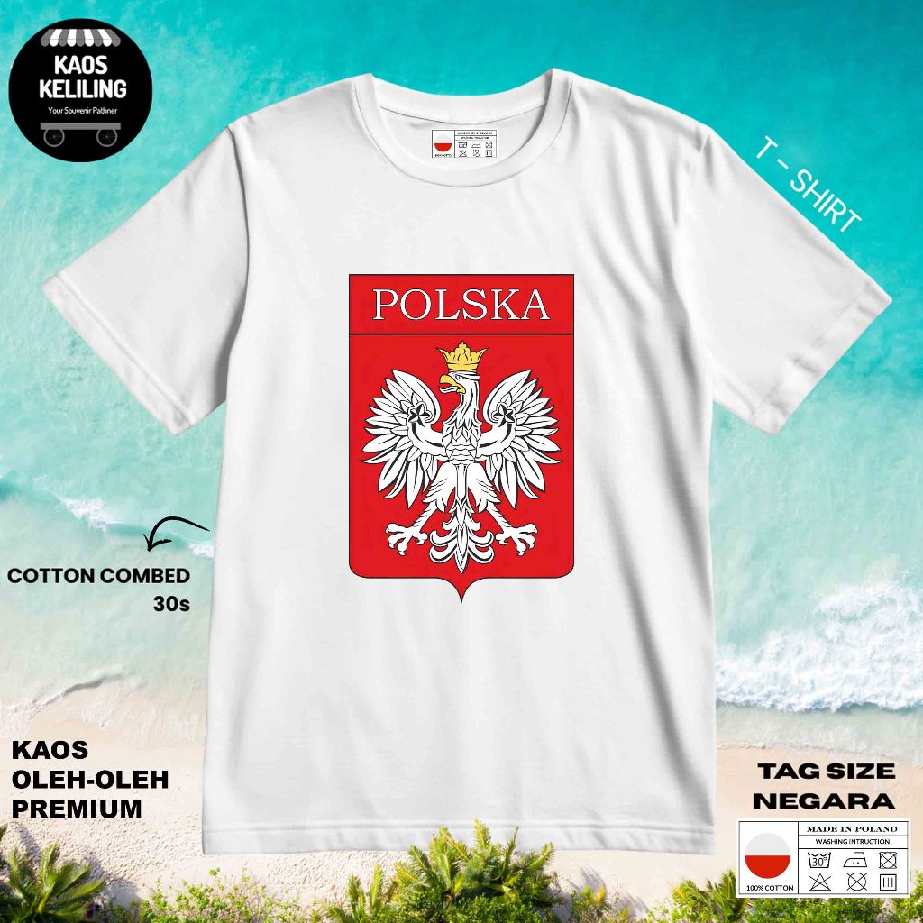 POLAND 8 SOUVENIR เสื้อยืด POLAND ALCI LABEL TAG ของขวัญพรีเมี่ยม SOUVENIR CLOTHES