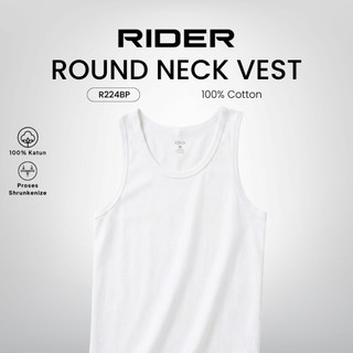 Rider Vest - Singlet Pria R224BP Warna Putih isi 1 Pcs