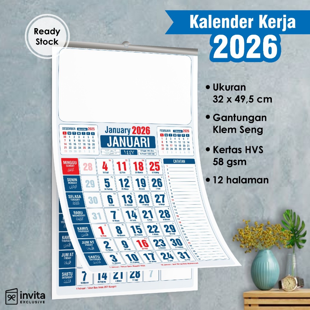 2026 WORK CALENDAR - 2026 WALL CALENDAR