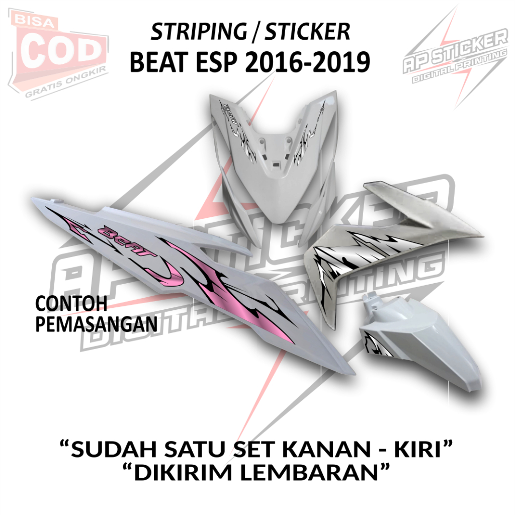 Honda Beat ใหม่ Esp รถจักรยานยนต์ Varaesi Striping สติกเกอร์ Lis Polet Mtf Varky การออกแบบล่าสุด
