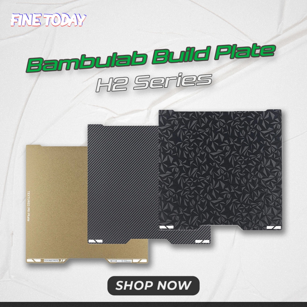 Bambulab สร้างแผ่นสําหรับ H2D H2S Series Textured Smooth PEI ทองคาร์บอนไฟเบอร์สีดํา PET เพชร PEO