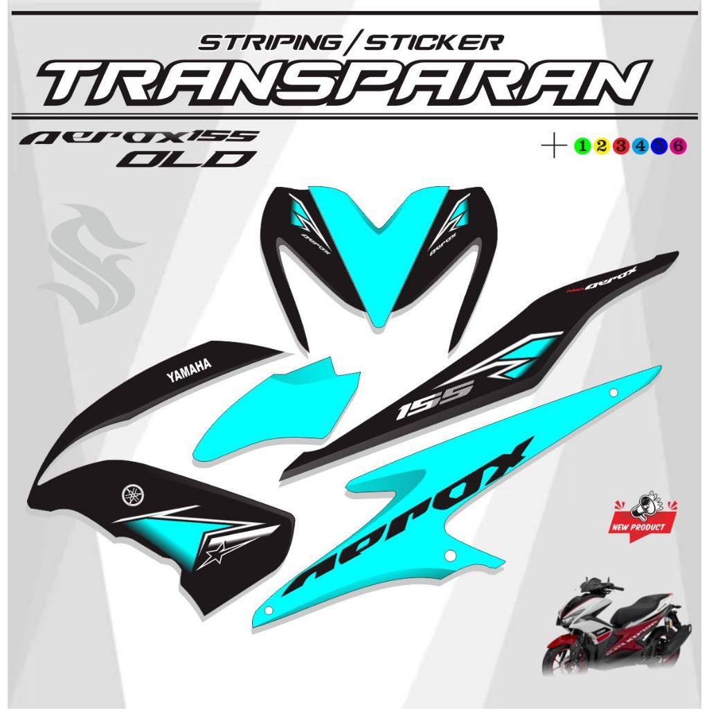 AEROX 155 สติ๊กเกอร์ UV ด้านหลังสําหรับรถจักรยานยนต์แบบเก่า