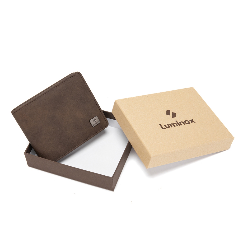 Luminox Clovis Mens Casual PU Wallet - กระเป๋าสตางค์พับพร้อมกล่องพิเศษฟรี