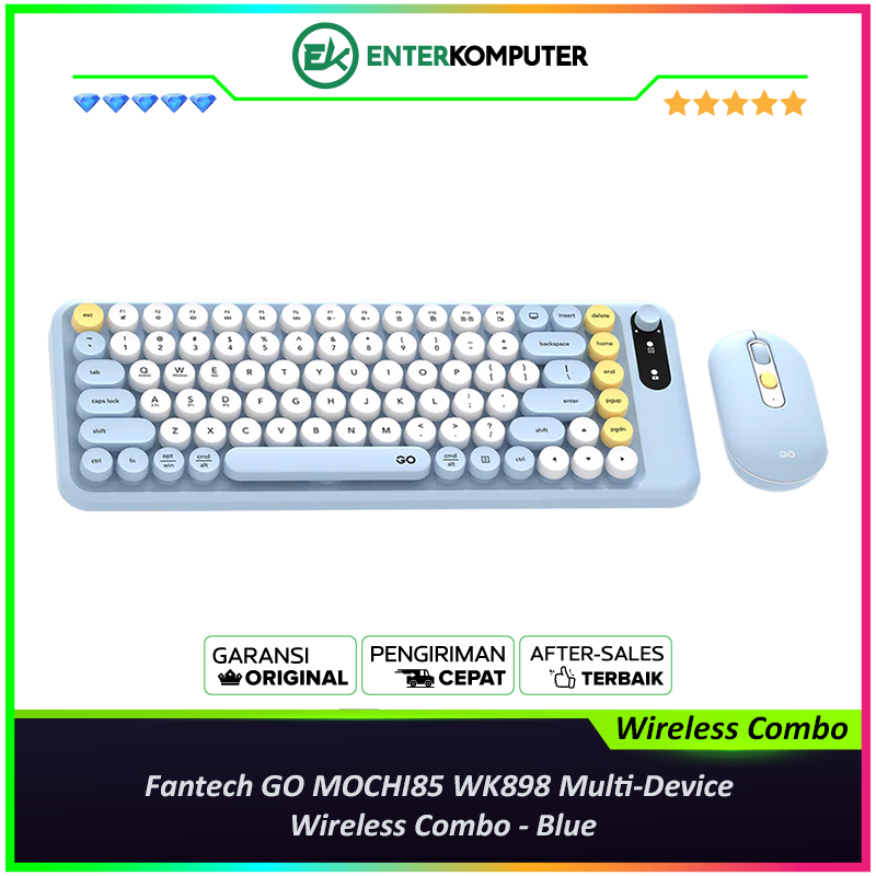 Fantech GO MOCHI85 WK898 Multi-Device Wireless Combo - สีฟ้า
