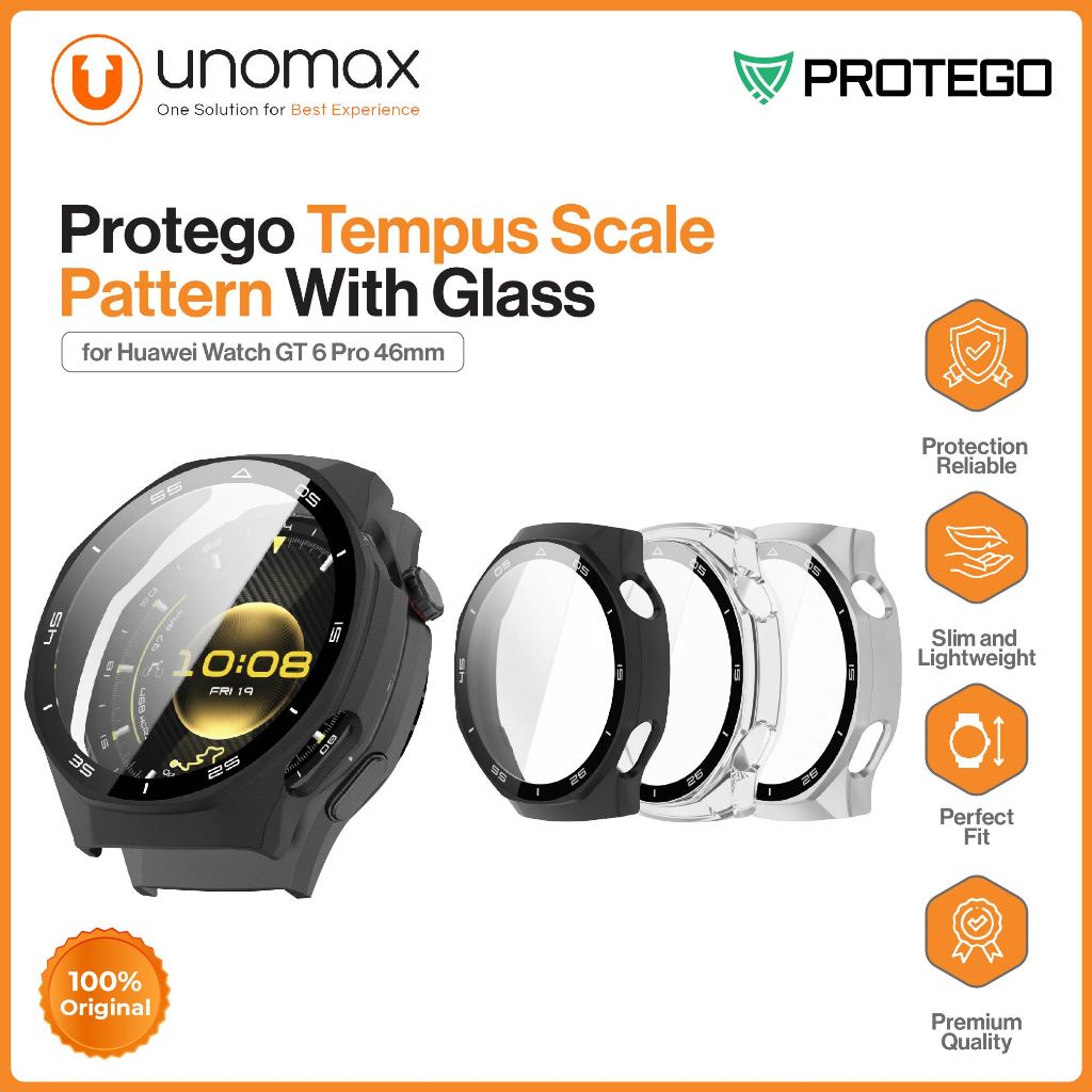 เคสนาฬิกา Huawei Watch GT 6 Pro 46mm Protego Temples Scale Pattern PC With Glass Casing (PT-052)