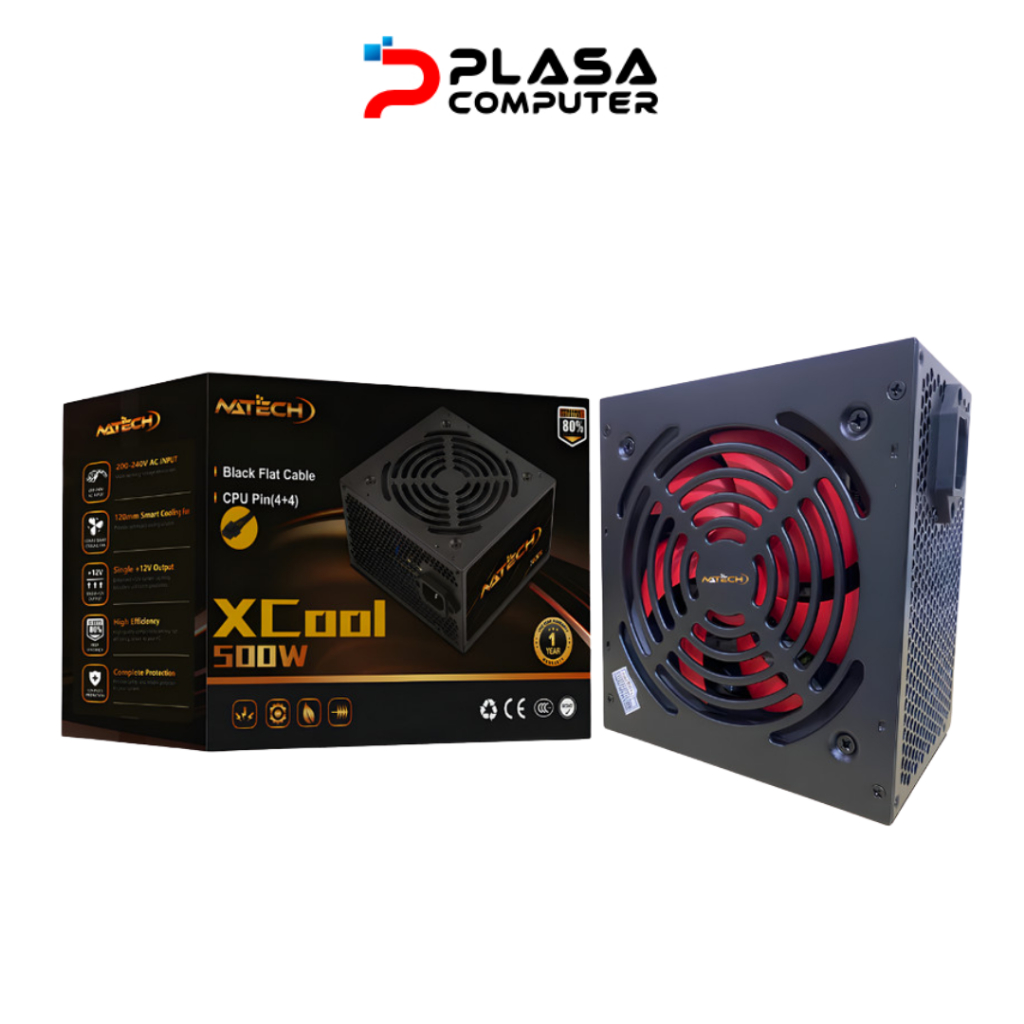 พาวเวอร์ซัพพลาย PSU NATECH XCOOL 500Watt FLAT CABLE พาวเวอร์ซัพพลาย PSU 500W