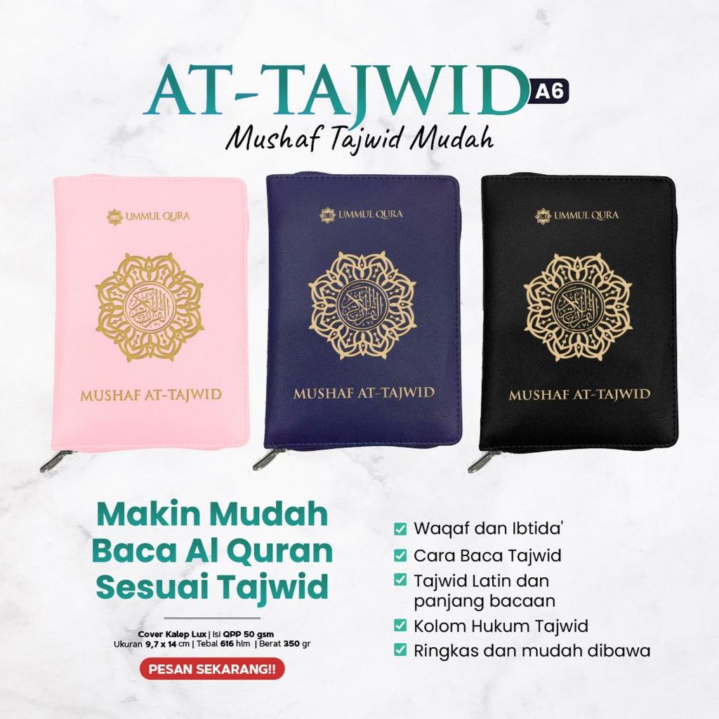 [A6 Jacket] Al-quran At-Tajwid Mushaf Pocket Tajwid Waqaf Ibtida Zipper Wallet