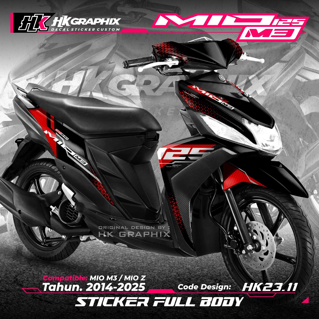 Yamaha Mio M3 Mio Z 125 Full Body Decal สติกเกอร์ Fullblock Mio M3 Mio Z Livery Design Malaysia Raci