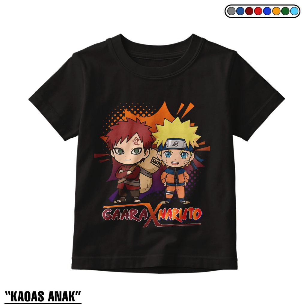 GAARA X NARUTO ANIME CHILDRENS เสื้อยืด UNISEX CHILDRENS TOP GAARA X NARUTO DISTRO เสื้อยืด
