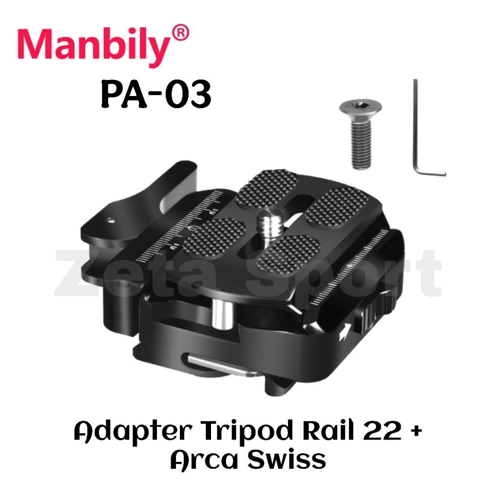 อะแดปเตอร์รางขาตั้งกล้อง 22 MANBILY PA-03 Original 100% | MANBILY PA 03 PICATINNY ARCA SWISS PLATE P