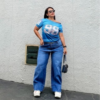Baggy Unisex Strech Soft Jeans Tebal Oversize Lipat Lebar Korean Big Size Jumbo 27-42