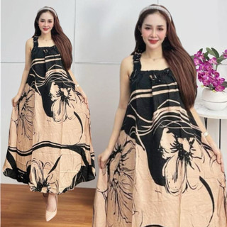 Dress YUKENSI jumbo Ld 130 cm tali bahu daster kekinian daster Ibu hamil