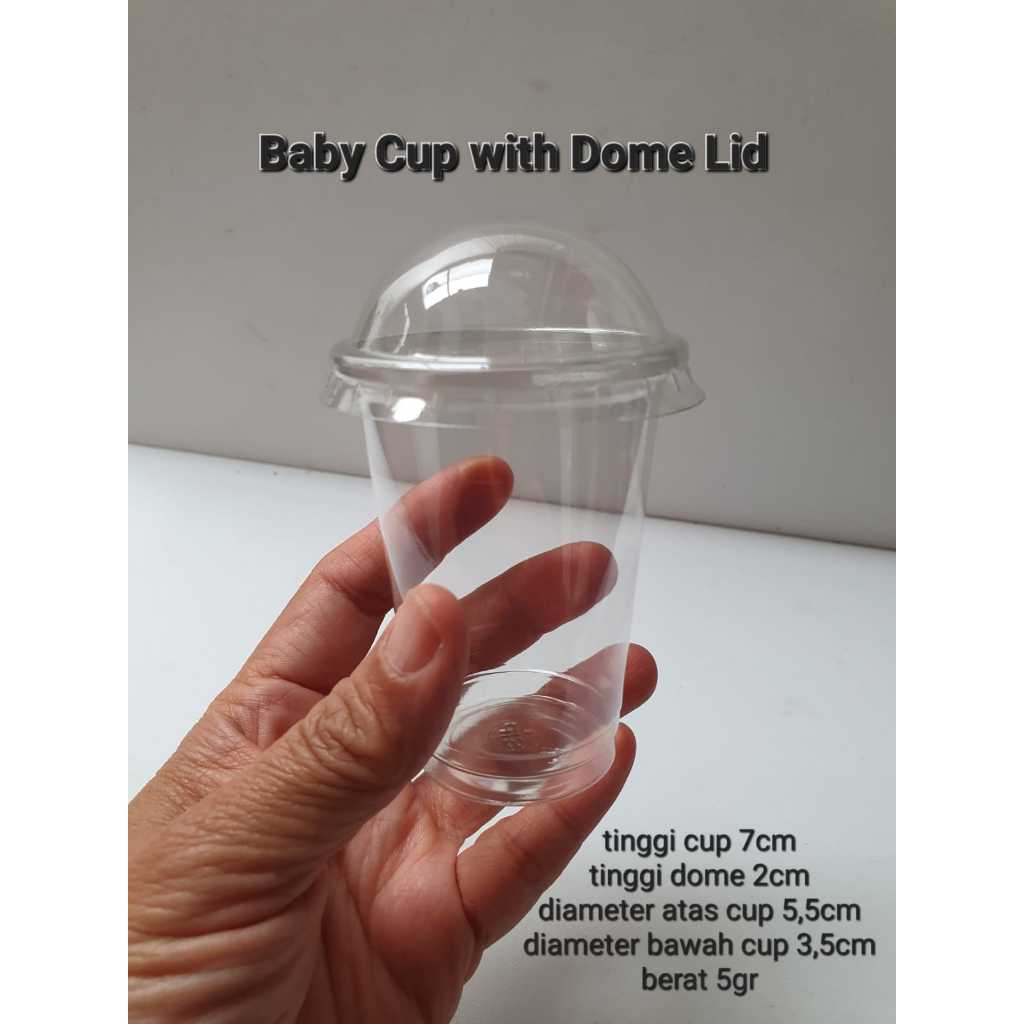 3.5 OZ PET BABY CUP + DOME LID SOLD ต่อพีซี, ถ้วย PET ขนาดเล็ก 90 ML