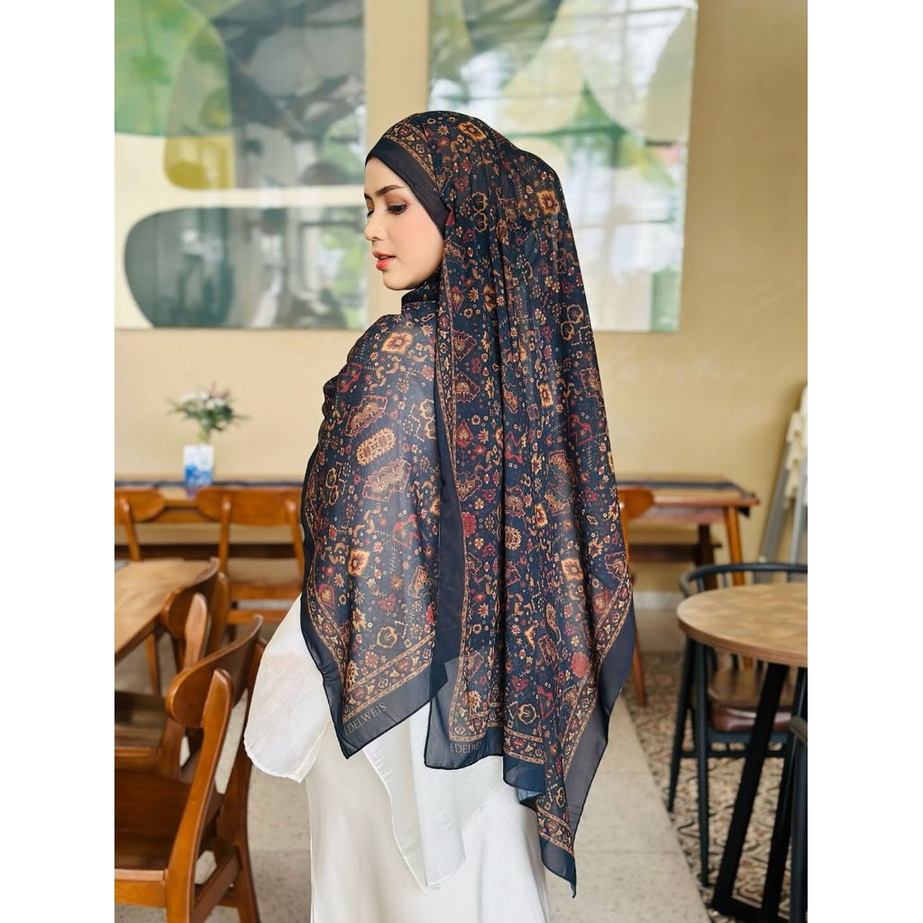 PASHMINA ETHNIC สีดํา