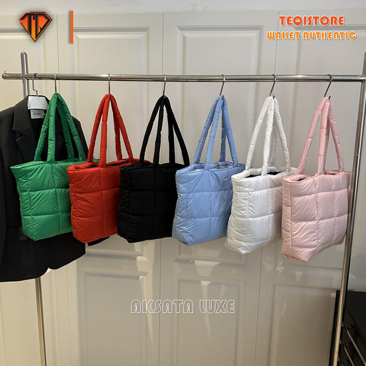 Puffy Bag Karen / Zipper Tote Bag แล็ปท็อปขนาดใหญ่ถึง 16 นิ้วกระเป๋าแล็ปท็อปอินเทรนด์กระเป๋าวิทยาลัย