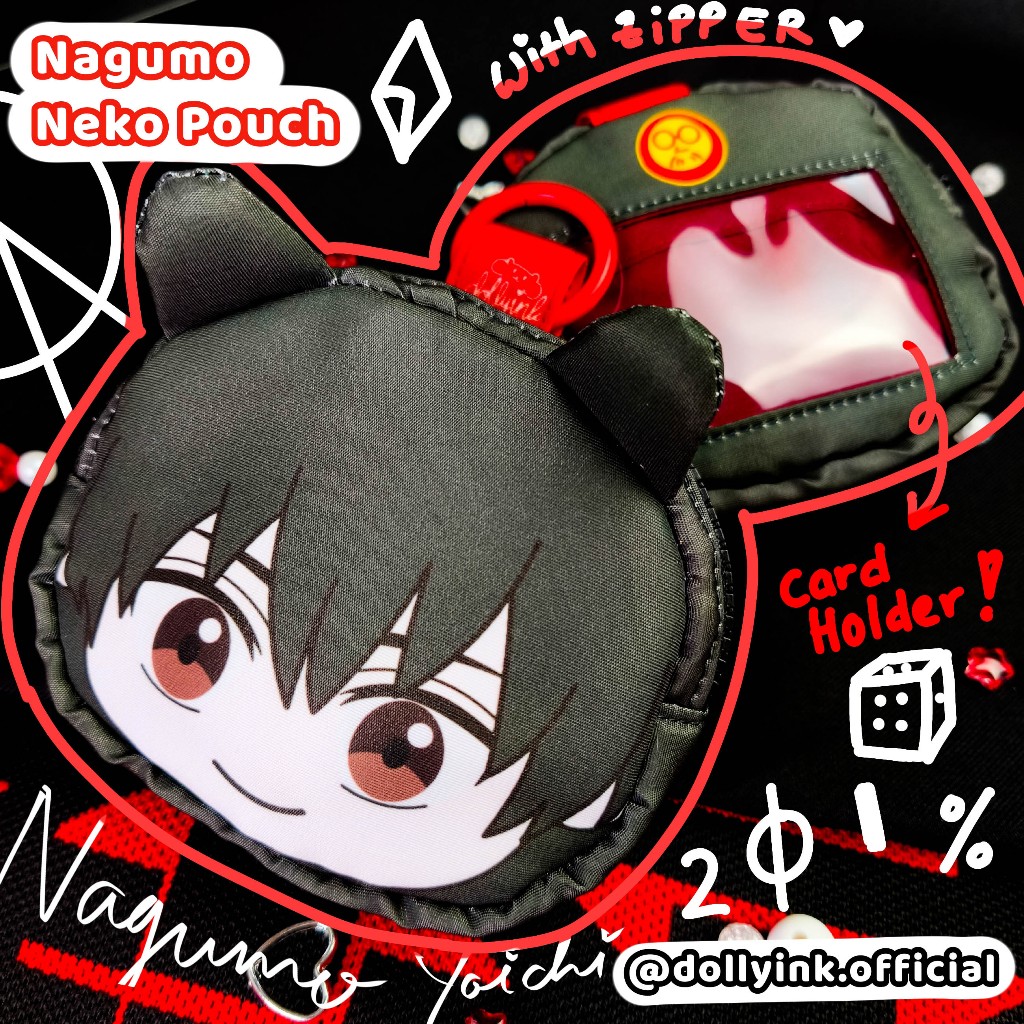 Neko Pouch Nagumo by dollyink/Sakamoto Days Nagumo กระเป๋าใส่เหรียญทําให้การ์ด