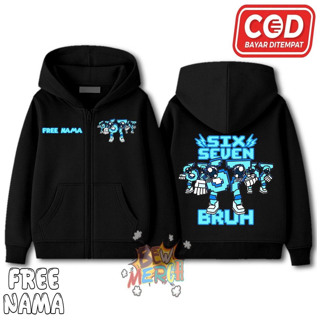 Roblox Steal A Brainrot 67 Kids Zipper Hoodie Jacket / Roblox Steal A Brainrot 67 Kids Zipper Jacket