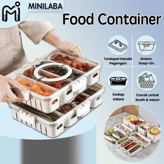MINILABA Food Container  Box Container Kotak Penyimpanan Serbaguna Kulkas Rak Dapur Sayuran Buah Wadah Bumbu Dapur Tertutup