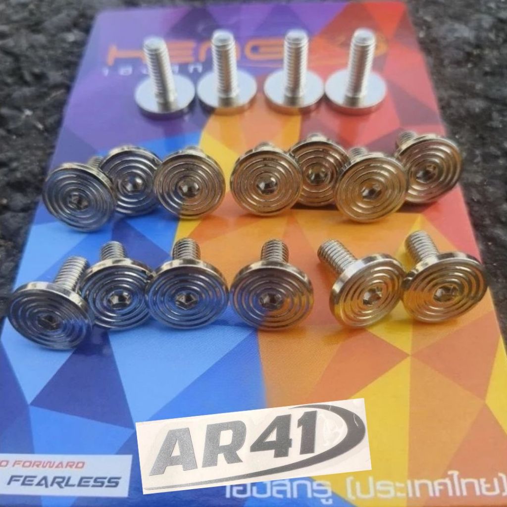 M6x15 Bolts 10 Chrome Thread Bolts เกลียวรุ่น Heng Thailand