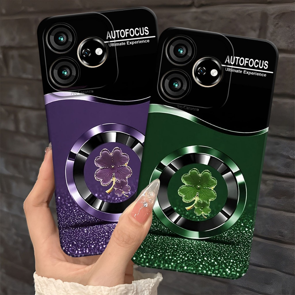 (FA-01) ZTE V50 DESIGN V60 DESIGN V70 DESIGN Softcase Procamera Silicon Case clover leaf motif Silic