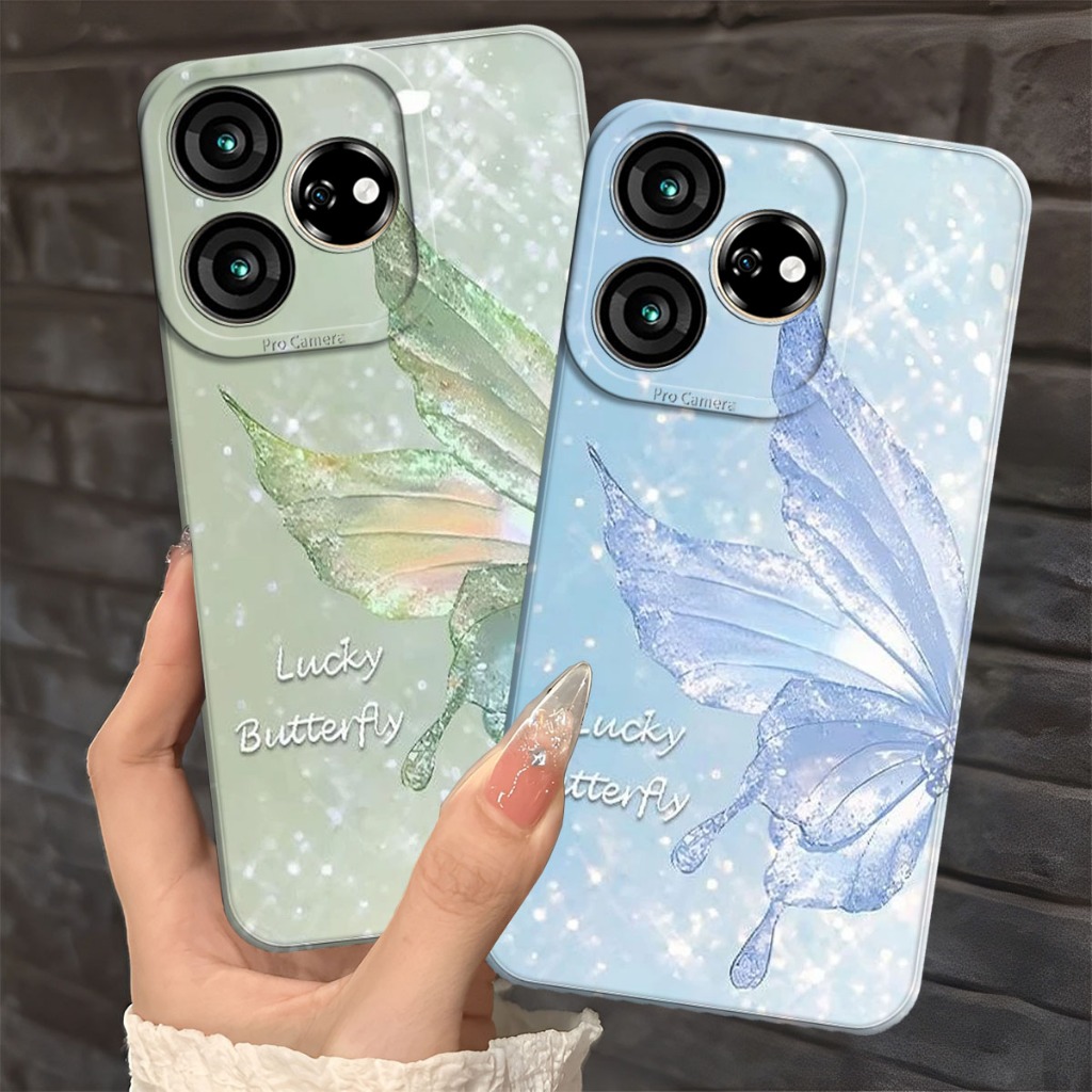 (FA-01) ZTE V50 DESIGN V60 DESIGN V70 DESIGN Softcase Procamera Silicon Case wing motif Silicon - เค