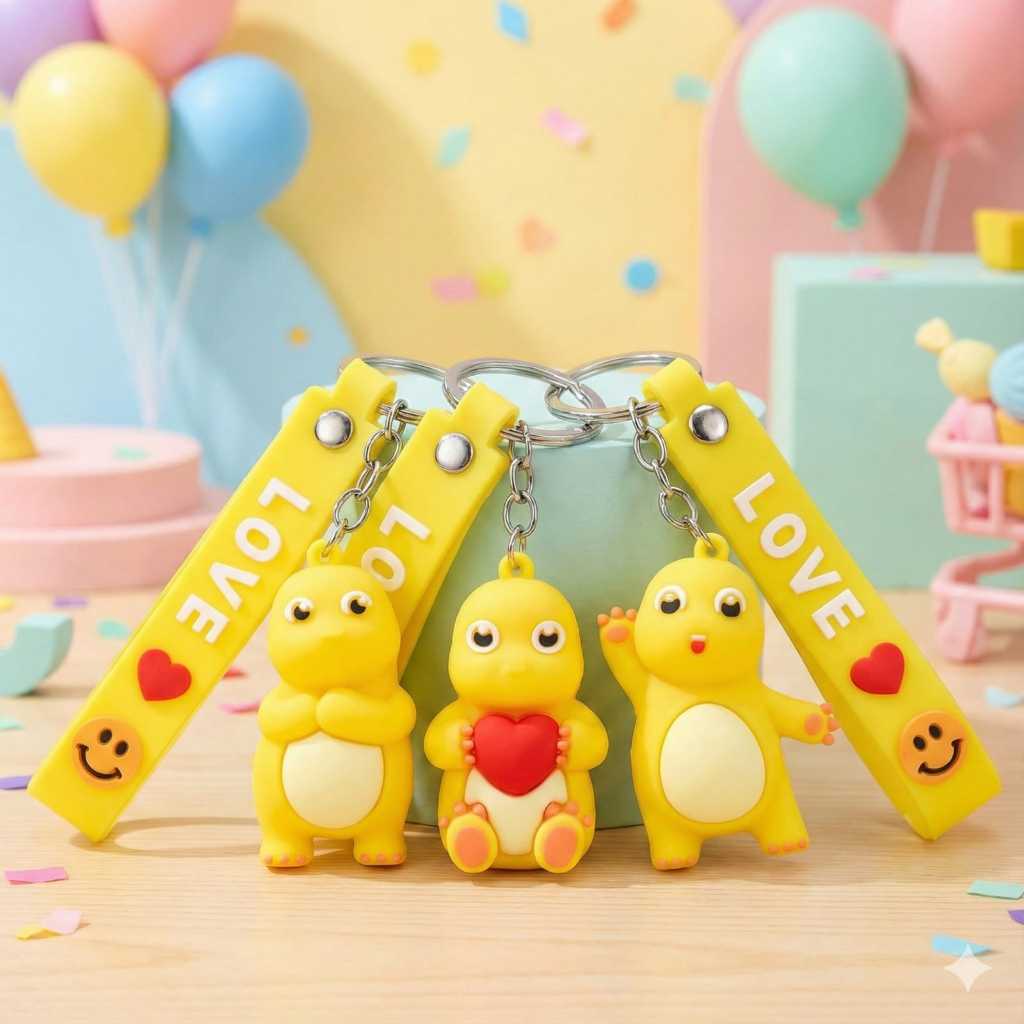 GANTUNGAN PREMIUM NAILONG KEYCHAIN YELLOW DRAGON KEYCHAIN GEMES สีเหลือง DRAGON KEY RING CHAIN