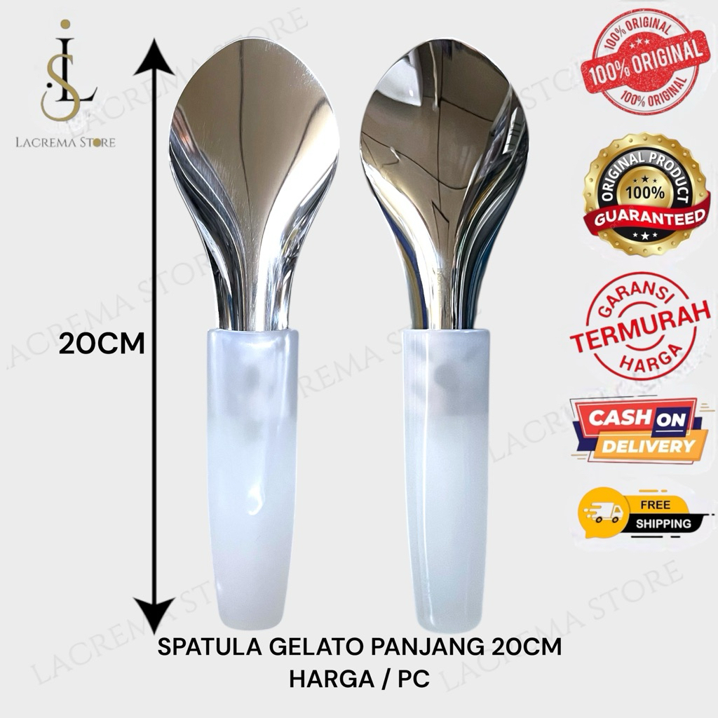 SHORT GELATO SPATULA 20CM | ยาว 20 ซม. GELATO SPATULA | SCOOP GELATO 20CM | GELATO SPATULA พร้อมด้าม