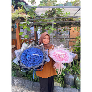 BUKET BUNGA PITA SATIN GLITER TERMURAH
