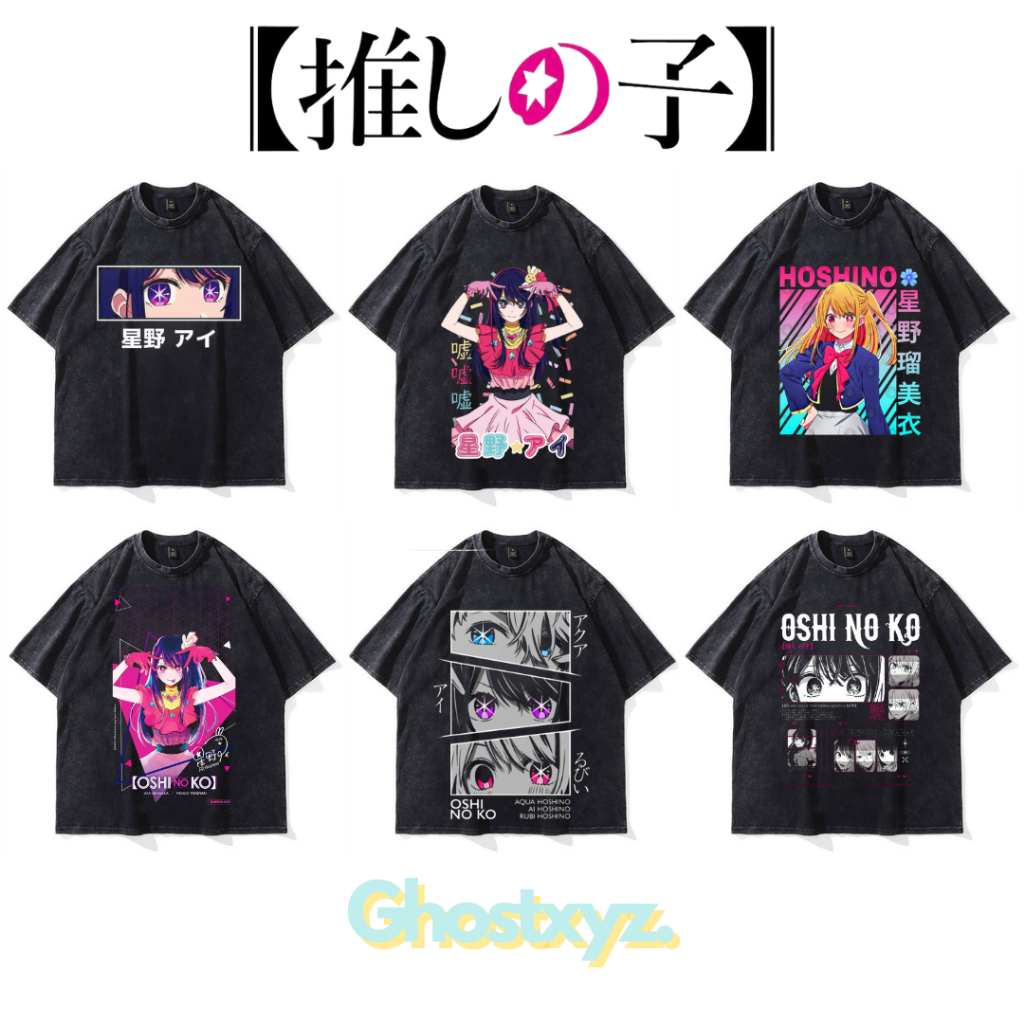 เสื้อยืด Ghostxyz Oshi No Ko Wash Oversize Vintage Tee