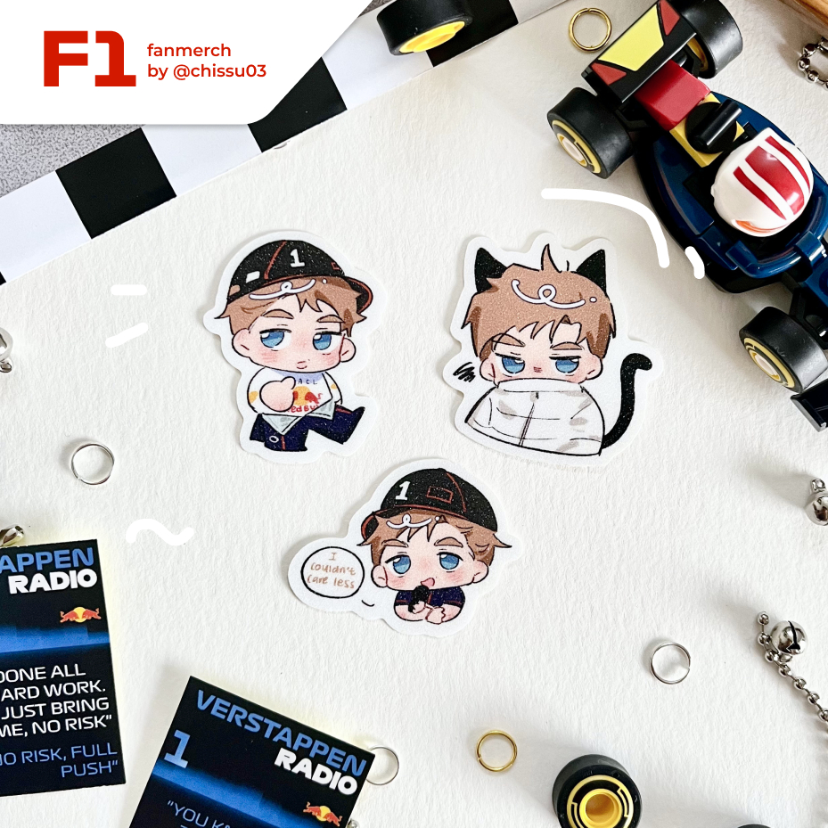 F1 Max Verstappen สติ๊กเกอร์กลิตเตอร์ (Max Verstappen Redbull สูตร 1 Trinkets Merch)