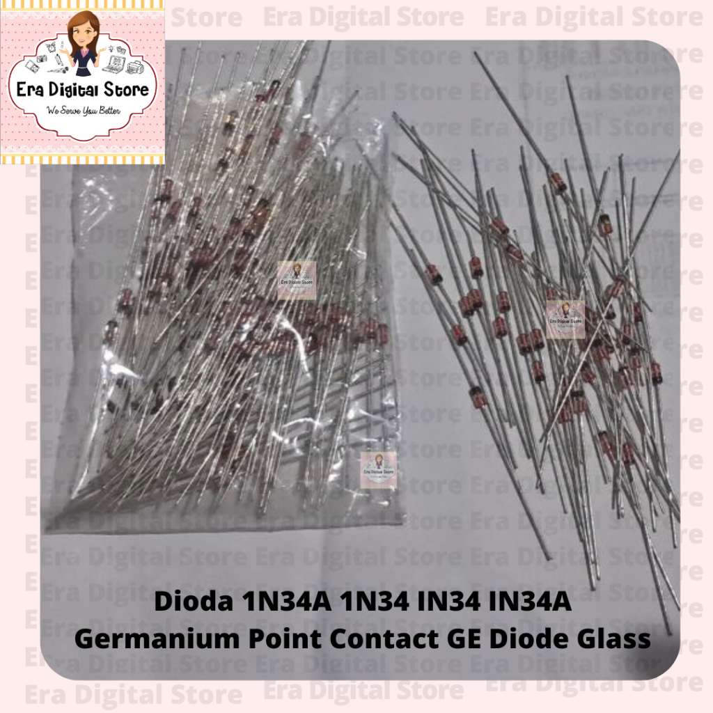 ไดโอด 1N34A 1N34 IN34 IN34A Germanium Point Contact GE Diode Glass Diode