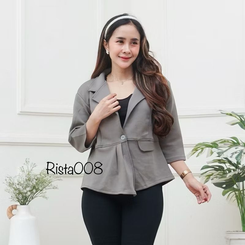 PREMIUM SCUBA BLAZER Ruffles, BUTTON COLLAR, Ruffles KOREAN, STANDARD SIZE