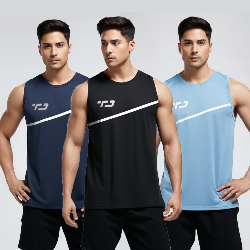 เสื้อวิ่ง Sleevless Kutung Td Active Dakir Slash สีดํา MS154 Navy MS155 สีฟ้า MS157