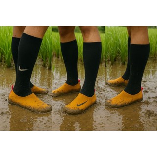 (Promo Murah)Sepatu Petani Sawah Anti Slip Hitam Scuba Premium 3 Lapis Bahan Elastis & Anti Cangkang Keong Safety Shoes Pria Boots W1 Karet