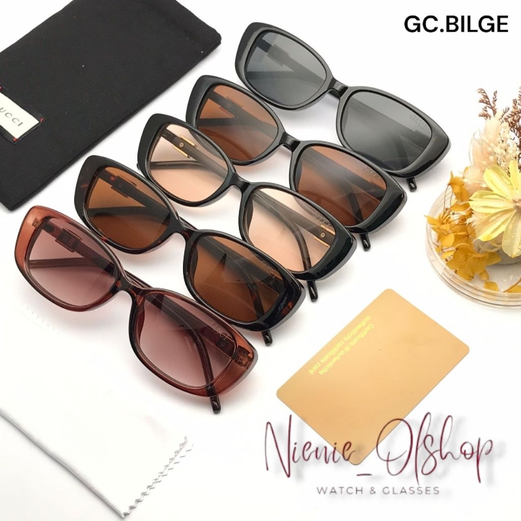 - แว่นกันแดดผู้หญิงอินเทรนด์ สีดํา Anti uv400 GC.BILGE