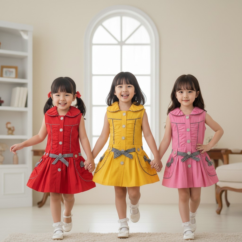 KATUN Yuffie - ชุดเดรสเด็กผู้หญิง - ชุดลําลองทําจากผ้าฝ้าย 0-4 ปี Y904