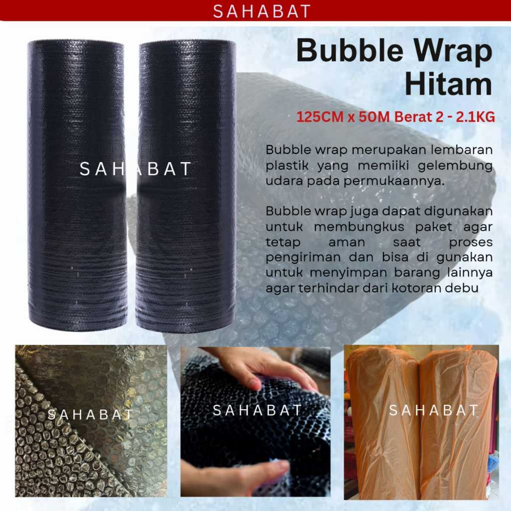 Black Bubble Wrap 125cm x 50m / Meter Packing Tool