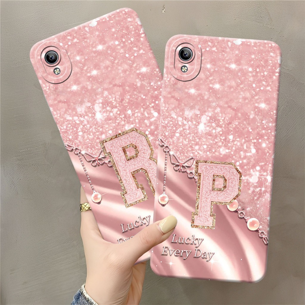 (FA-01) VI Y91C - Y1S - Y91 - Y93 - Y95 Softcase Procamera Silicon Case สีโรสโกลด์ motif Inisis Sili