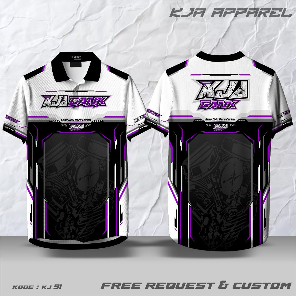 CUSTOM RACING JERSEY REQUEST POLO COLLAR BUTTON, เสื้อยืดหน่วย, FULLPRINT MATERIAL KJ91