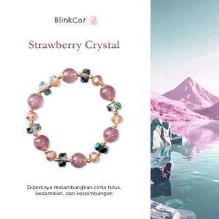 BlinkCat - Gelang Kristal Alami: Strawberry Crystal | Natural Crystal Bracelet
