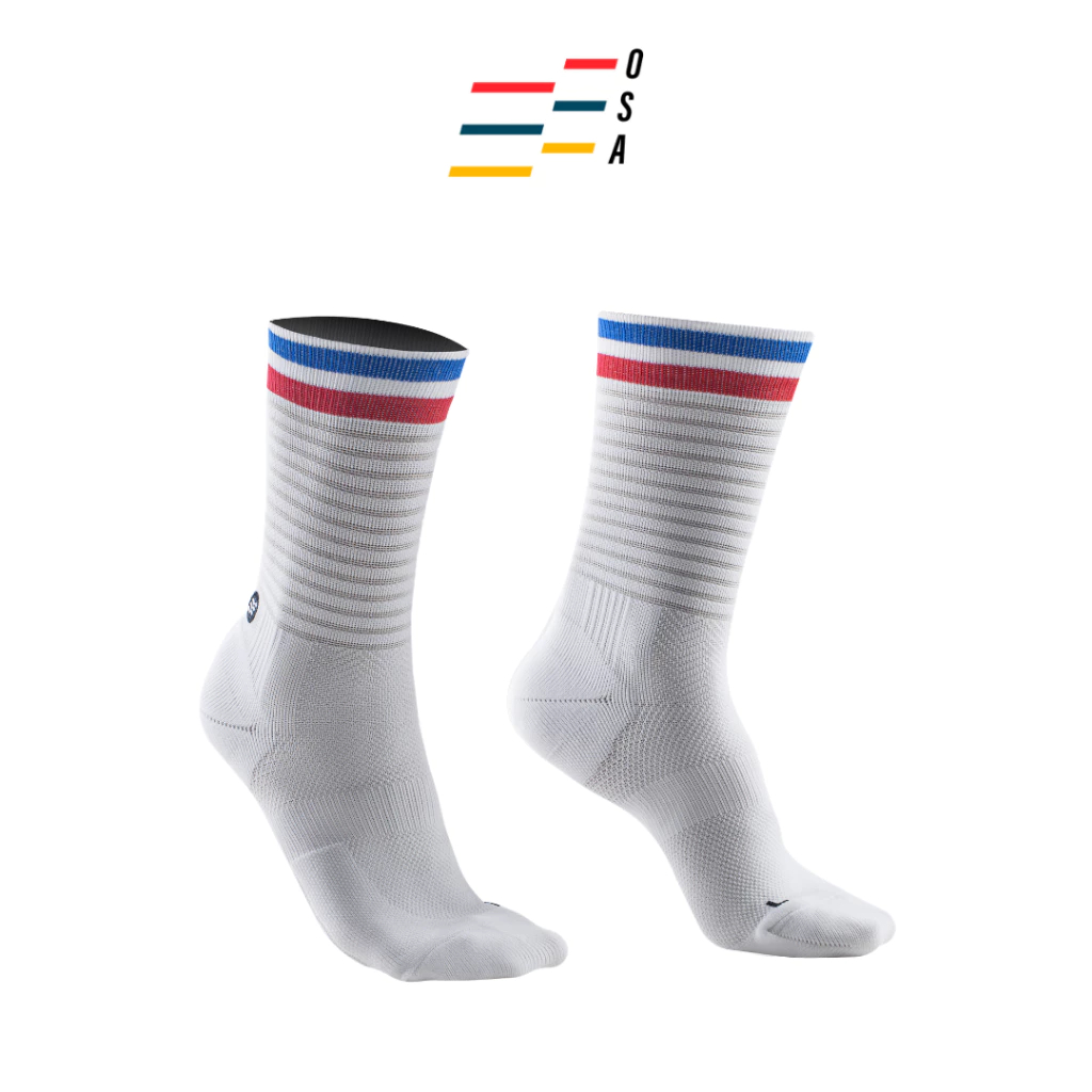 One Step Ahead OSA High Cushion Stripe Running Socks Original Sport Cycling Running Socks - 2 สี