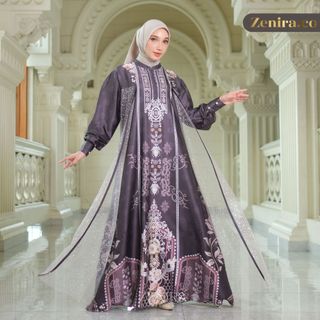 Zenira Official - Gamis Lebaran Premium Kondangan Dress Amzara Sultan Series Ceruty Tile Mewah Elegan